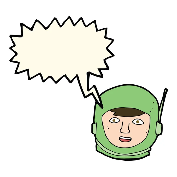 Cartoon astronaut hoofd met spraakbel — Stockvector