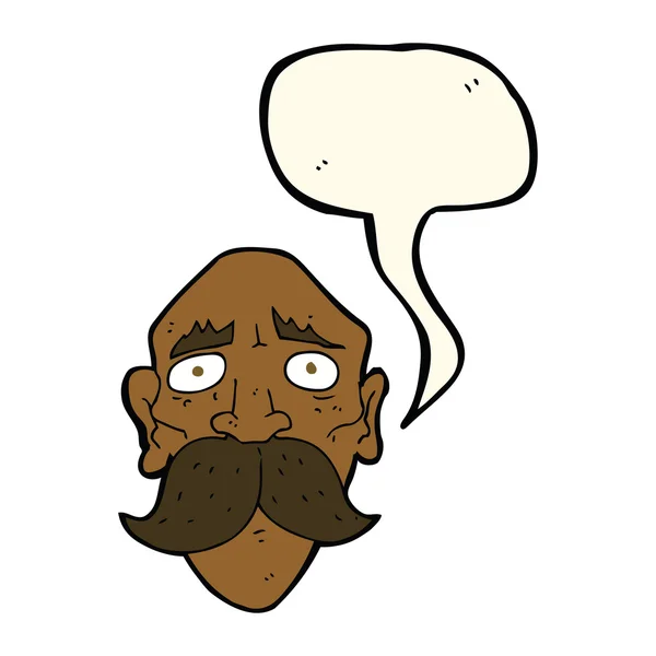 Мультфильм грустный старик с мыльным пузырем речи — стоковый вектор