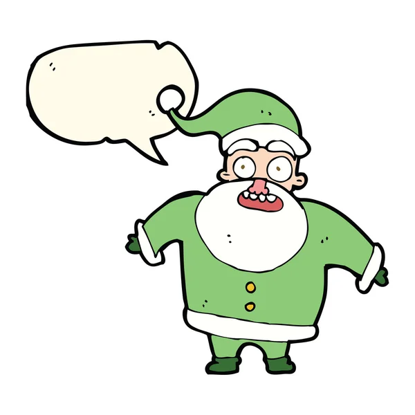 Kreskówka wstrząsnął Santa Claus z bańki mowy — Wektor stockowy