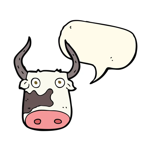 Cartoon cow with speech bubble — Stock Vector