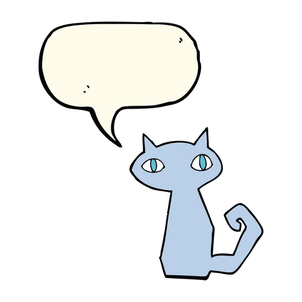 Gato de dibujos animados con burbuja de habla — Vector de stock
