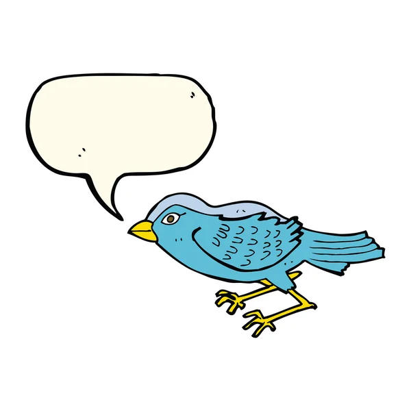 Cartoon garden bird with speech bubble — Stock Vector
