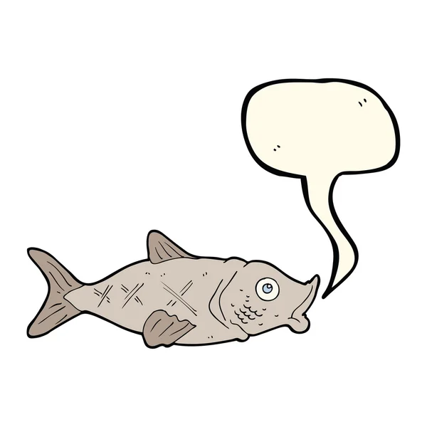 Poisson dessin animé avec bulle de parole — Image vectorielle