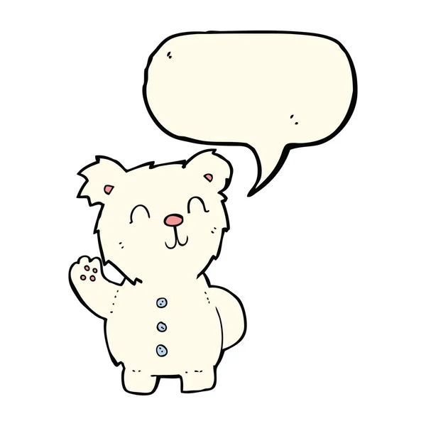 Desene animate urs polar cu balon de vorbire — Vector de stoc