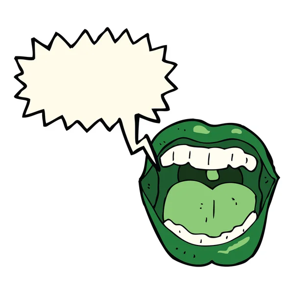 Cartoon halloween mun med pratbubblan — Stock vektor