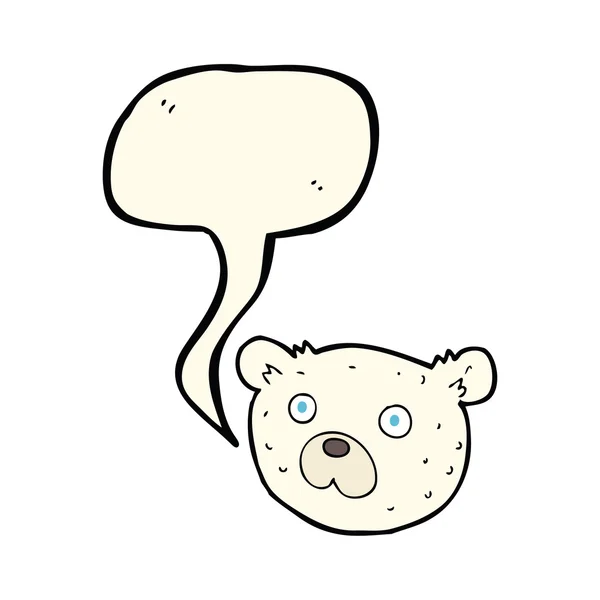 スピーチの泡と漫画シロクマ — ストックベクタ