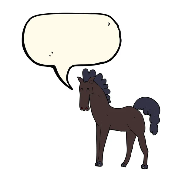 Cartoon horse with speech bubble — Stock Vector