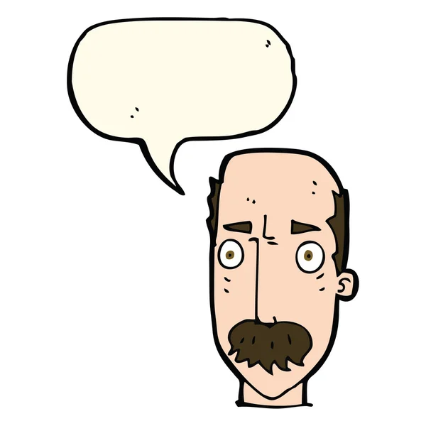 Cartoon geïrriteerde oude man met spraakbel — Stockvector
