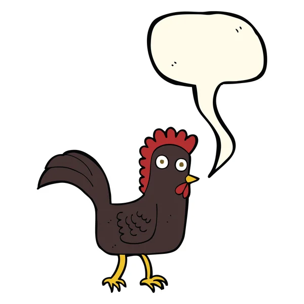 Cartoon chicken with speech bubble — Stock Vector