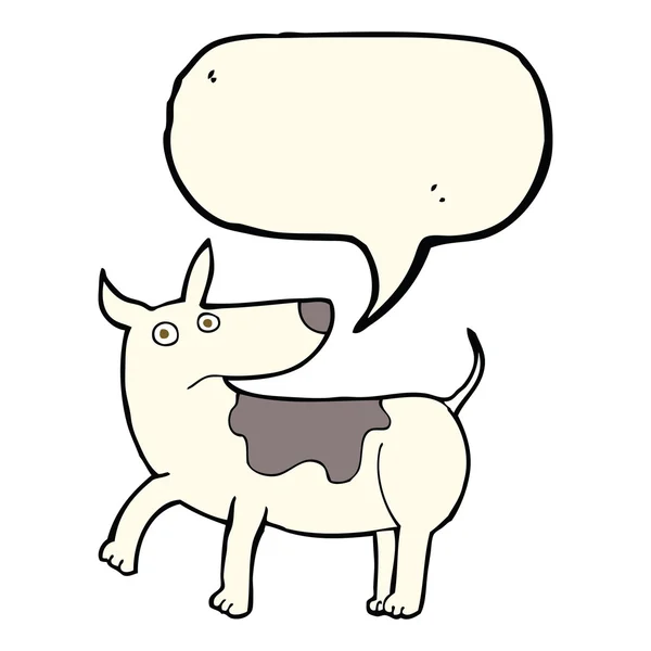 Cão engraçado dos desenhos animados com bolha de fala —  Vetores de Stock