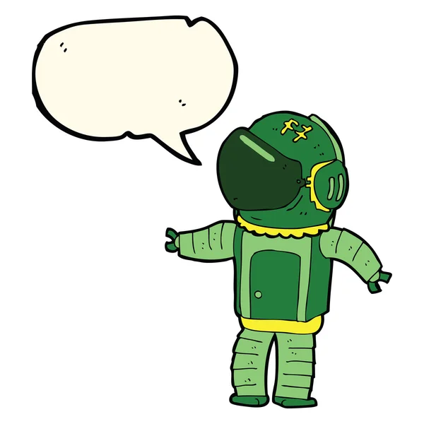 Cartoon astronaut with speech bubble — Stock Vector