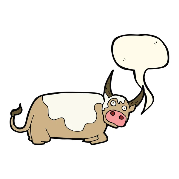 Cartoon bull with speech bubble — Stock Vector