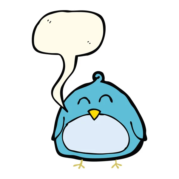 Pássaro de desenho animado engraçado com bolha de fala —  Vetores de Stock