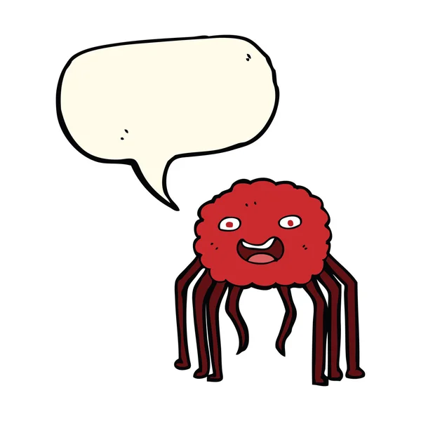 具有言语泡沫的卡通蜘蛛 — 图库矢量图片