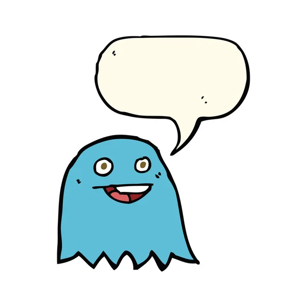 Cartoon ghost with speech bubble — Stock Vector