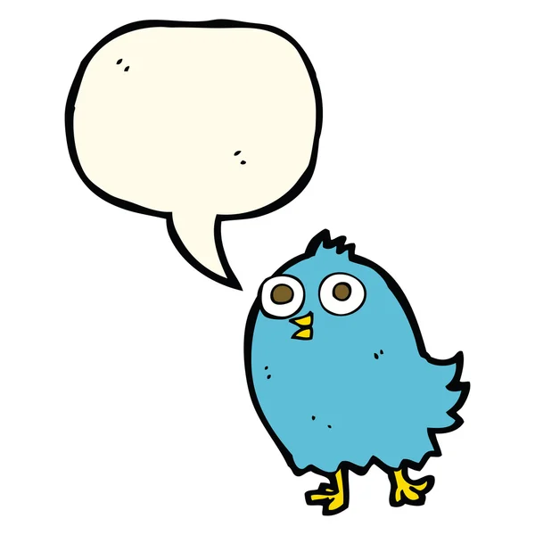 Desenho animado pássaro feliz com bolha de fala —  Vetores de Stock