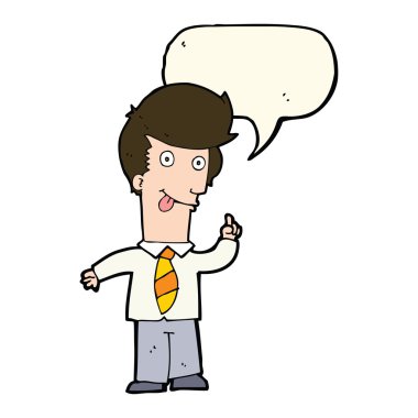 çizgi film office adam konuşma balonu ile çılgın fikir ile