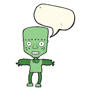 Konuşma baloncuklu çizgi film robotu