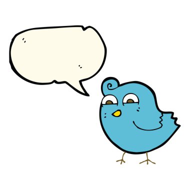 karikatür komik kuş ile konuşma balonu