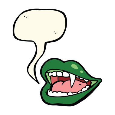 Konuşma baloncuklu çizgi vampir ağzı.