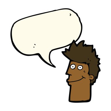 çizgi film mutlu adam konuşma baloncuğu ile