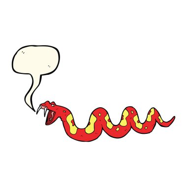 Konuşma baloncuklu zehirli yılan çizgi filmi.