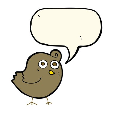 Konuşma baloncuklu komik çizgi film kuşu