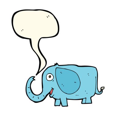 Konuşma baloncuklu bebek fil.