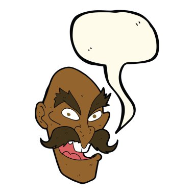 karikatür kötü yaşlı adam konuşma baloncuğuyla yüz yüze