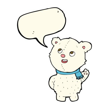 çizgi film sevimli kutup ayısı yavrusu ile konuşma balonu