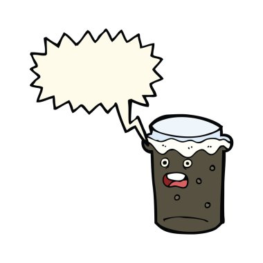 çizgi film bardak şişman bira ile konuşma balonu