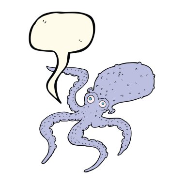 Konuşma baloncuklu ahtapot çizgi filmi