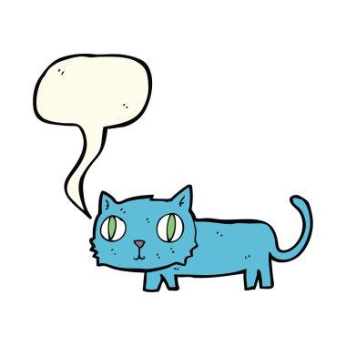 Karikatür kedi ile konuşma balonu