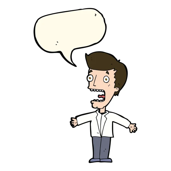 Desenho animado gritando homem com bolha de fala —  Vetores de Stock