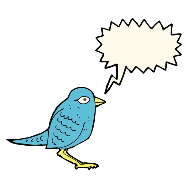 Dibujos animados jardín pájaro con burbuja del habla — Archivo Imágenes Vectoriales