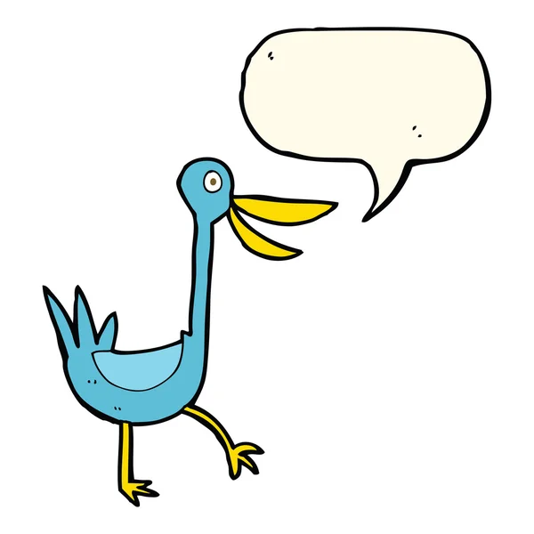 Funny cartoon duck with speech bubble — Stock Vector