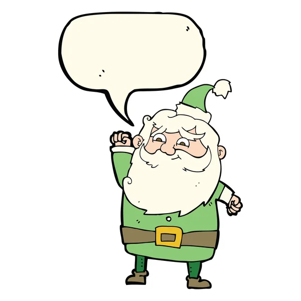 Dessin animé santa claus avec bulle de parole — Image vectorielle