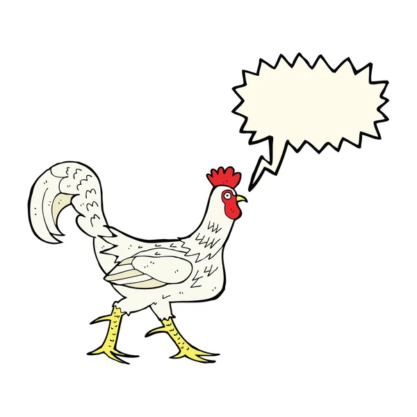 Gallo del fumetto con bolla vocale — Vettoriale Stock