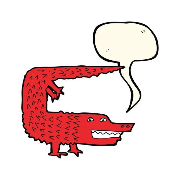 Karikatur-Krokodil mit Sprechblase — Stockvektor