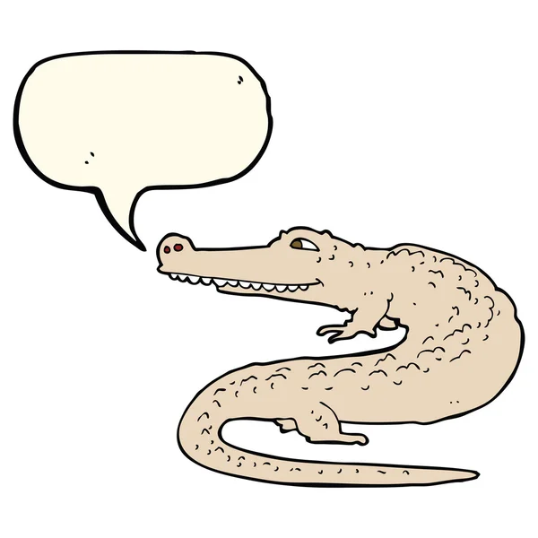 Alligator dessin animé avec bulle de parole — Image vectorielle