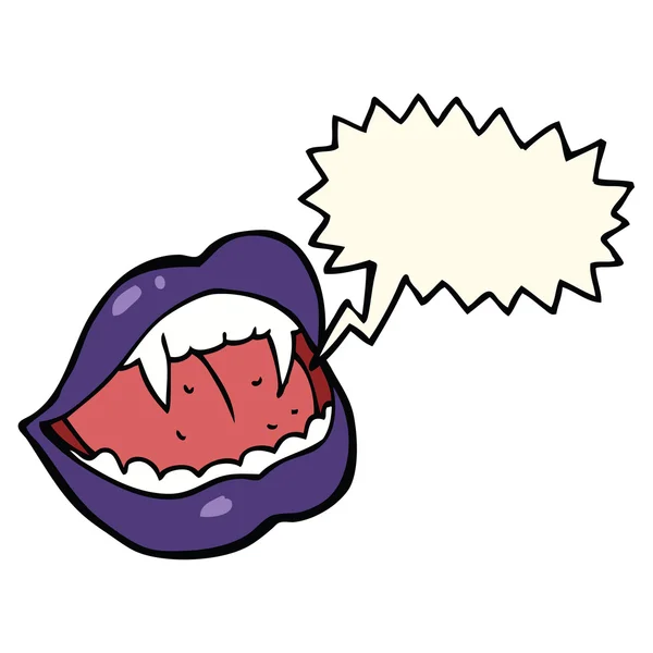 Cartoon-Vampirlippen mit Sprechblase — Stockvektor