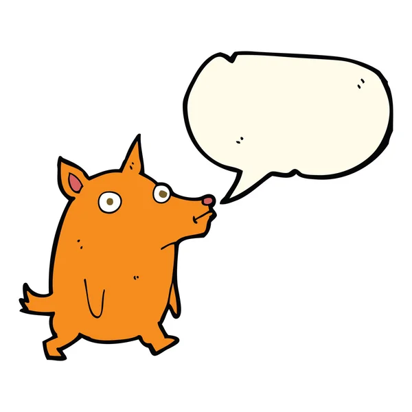Cartone animato divertente cagnolino con la bolla discorso — Vettoriale Stock