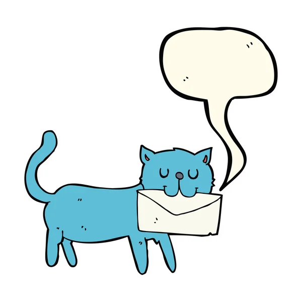 スピーチバブル付きの漫画猫 — ストックベクタ