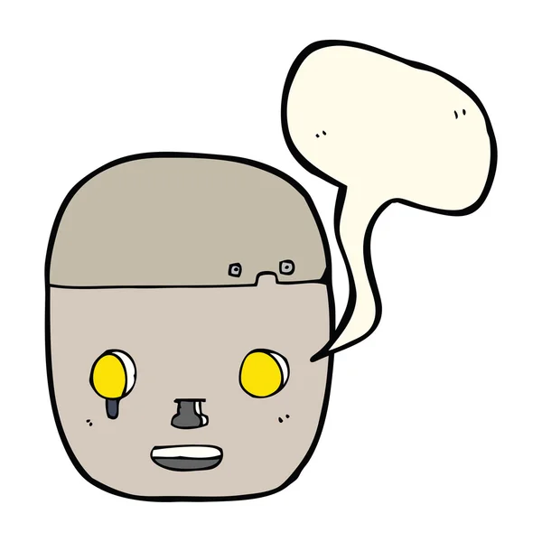 Tête de robot dessin animé avec bulle vocale — Image vectorielle