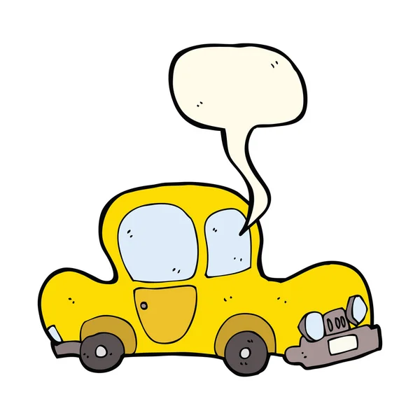 Voiture de dessin animé avec bulle de parole — Image vectorielle