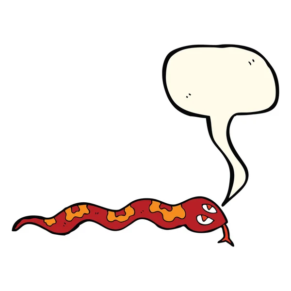 Karikatur zischende Schlange mit Sprechblase — Stockvektor