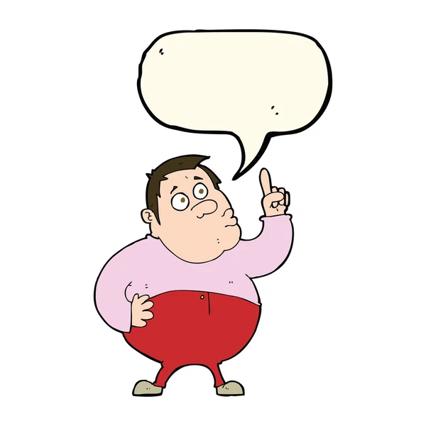 Homem dos desenhos animados fazendo pergunta com bolha de fala — Vetor de Stock