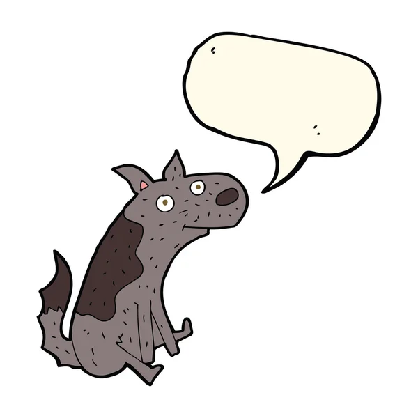 Kreskówki siedzi pies z bańki mowy — Wektor stockowy