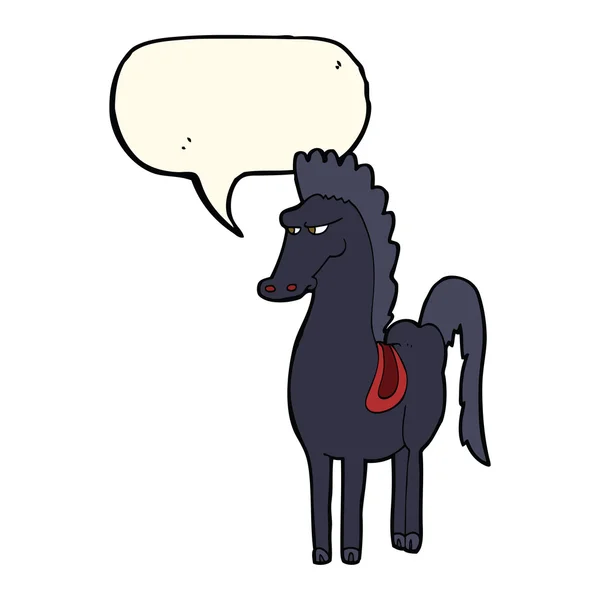 Cavalo dos desenhos animados com bolha de fala —  Vetores de Stock