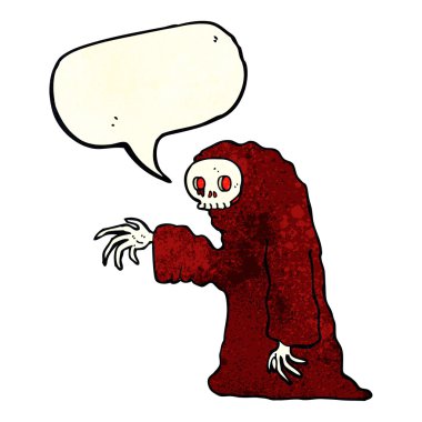 Konuşma baloncuklu tuhaf cadılar bayramı kostümü.